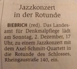 Wiesbadener Kurier 01.12.18 - Axel Schmitt Quartett